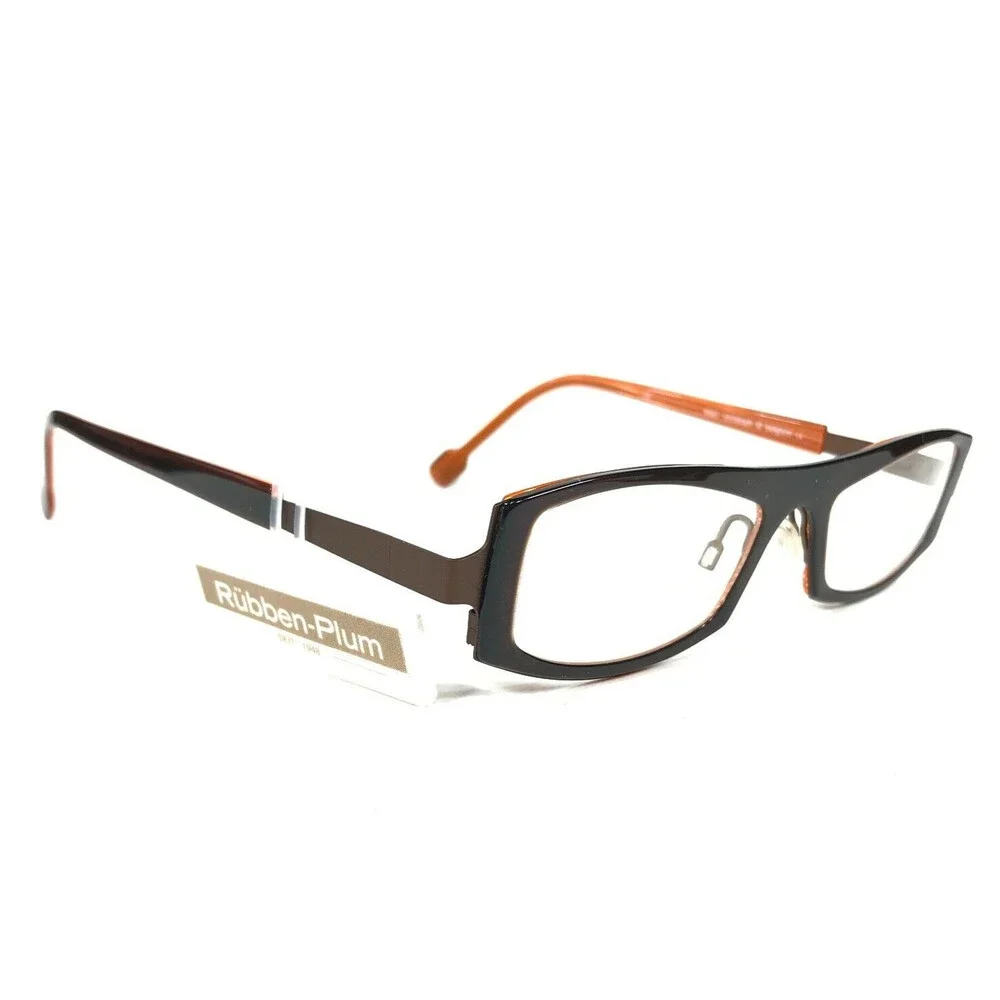 THEO Eyeglasses Frames christoph 18 Brown Striped Orange Rectangular 48-19-135
